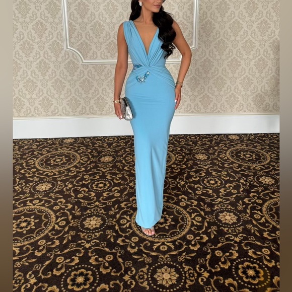 Blue Butterfly Dress by ALBINA DYLA - Picture 3 of 6